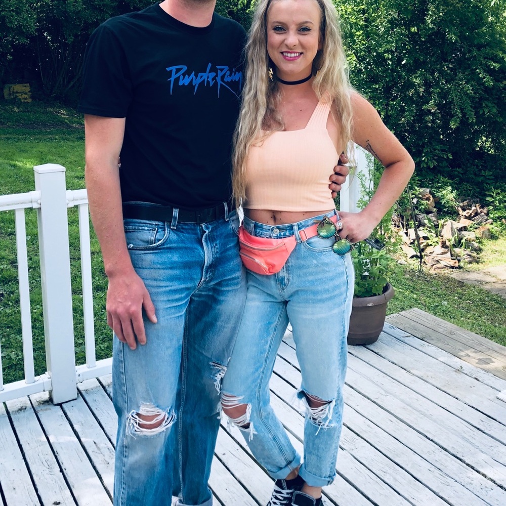 Ae light wash mom jeans